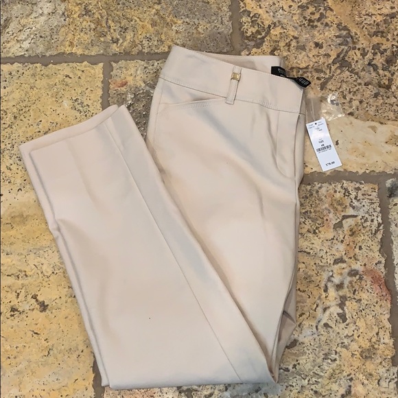 White House Black Market cream dress pant - Picture 1 of 3